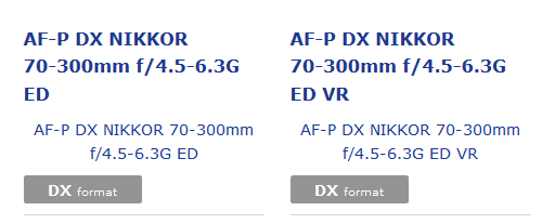 Сведений о дате анонса и ценах объективов AF-P DX Nikkor 70-300mm f/4.5-6.3G ED VR и AF-P DX Nikkor 70-300mm f/4.5-6.3G ED пока нет